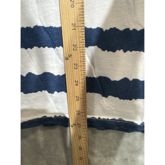 True Religion Graphic Shirt Men's XS Striped Wide Blue White Orange Y2K Buddha - Picture 5 of 6